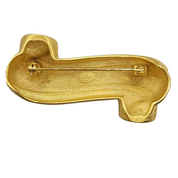 Givenchy Matte Goldtone Scroll Ribbon Chunky Brooch - Picture 2 of 6